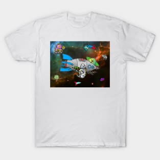 Astro Bunny adventure in outer space with spaceships and bunny astronaut T-Shirt